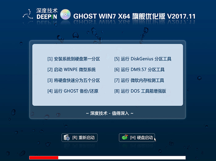 深度技术 GHOST WIN7 64位 旗舰优化版V2017.11 (旧机型)