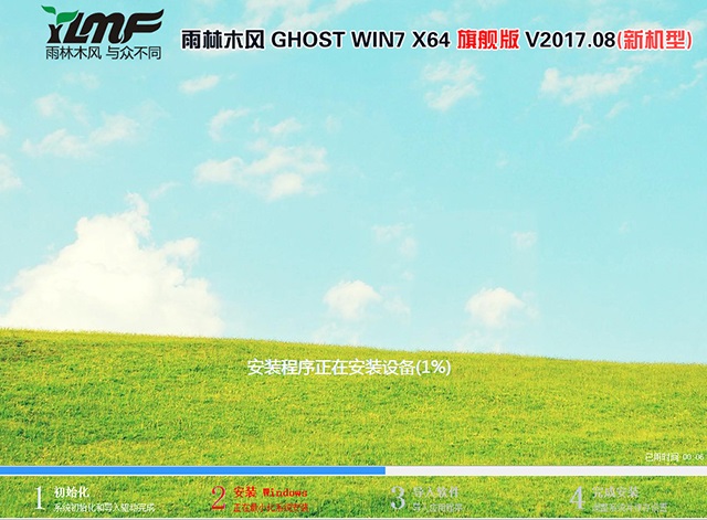 雨林木风 GHOST WIN7 64位 旗舰优化版 V2017.08(新机型)